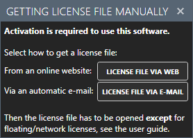 Manual license activation.